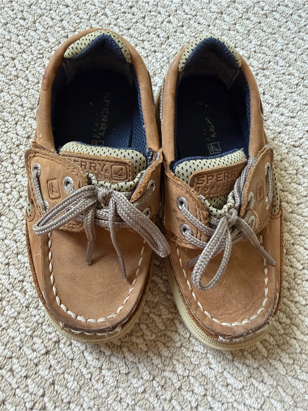 Sperry Kids Brown Leather Moccasin Boat Shoes